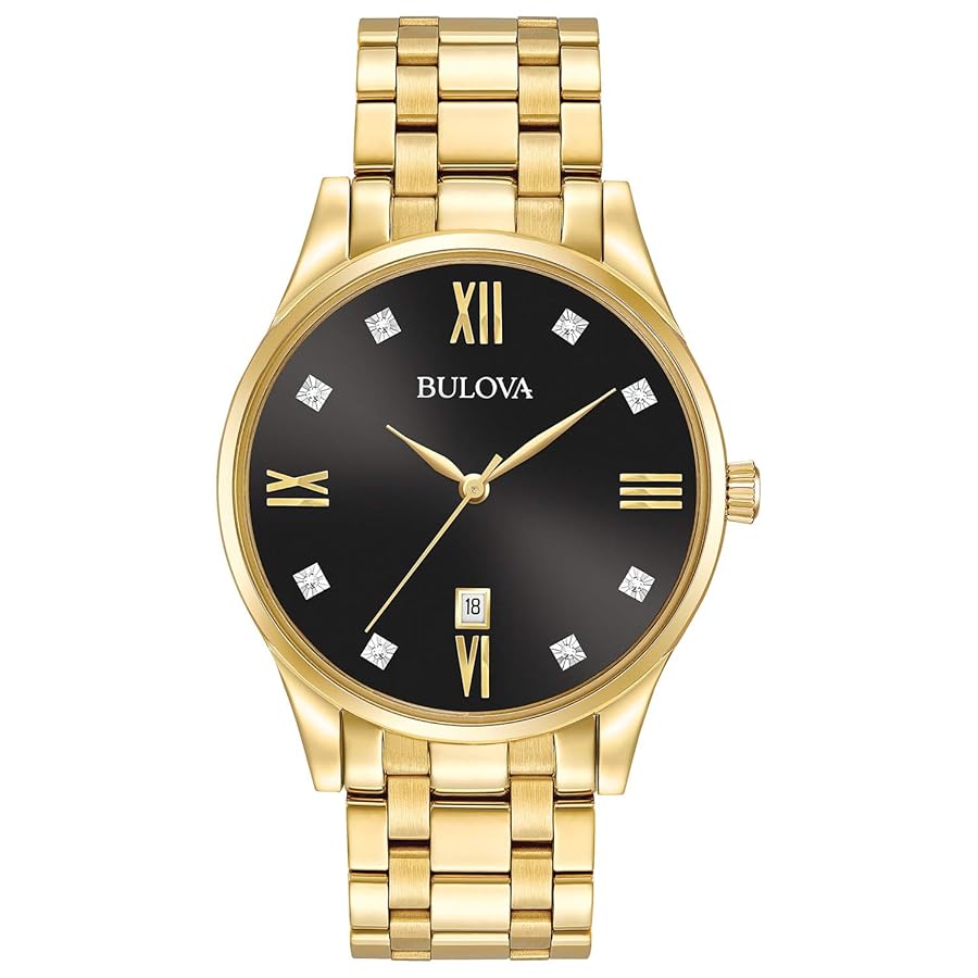 Amazon.com: Bulova Men's Classic Gold Tone Stainless Steel 3